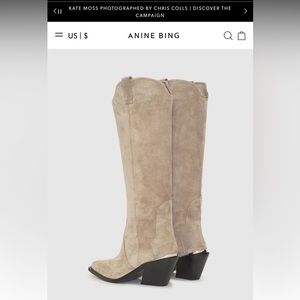 Anine Bing Tall Tania Boot — Size: 41, Color: Ash Grey, Condition: Unworn